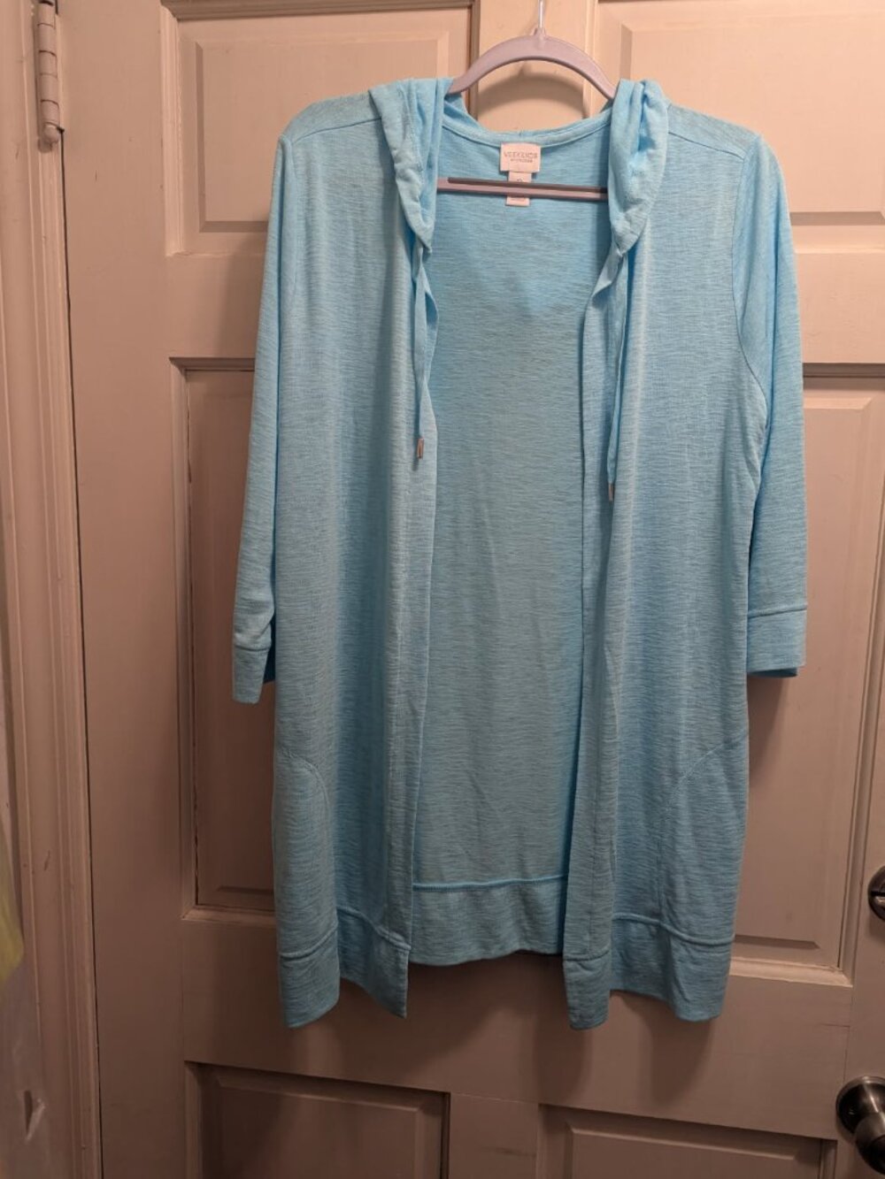 Cardigan NWT Beautiful light turquoise Chico's size 2/large